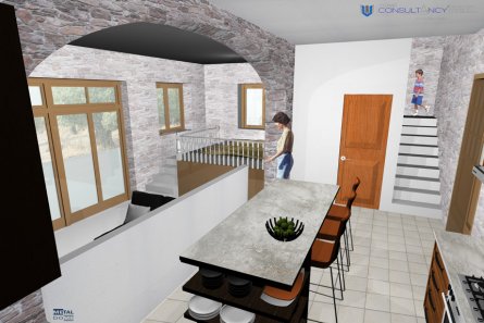 Consaltancy main » 2 storey stone building  - residence in embona